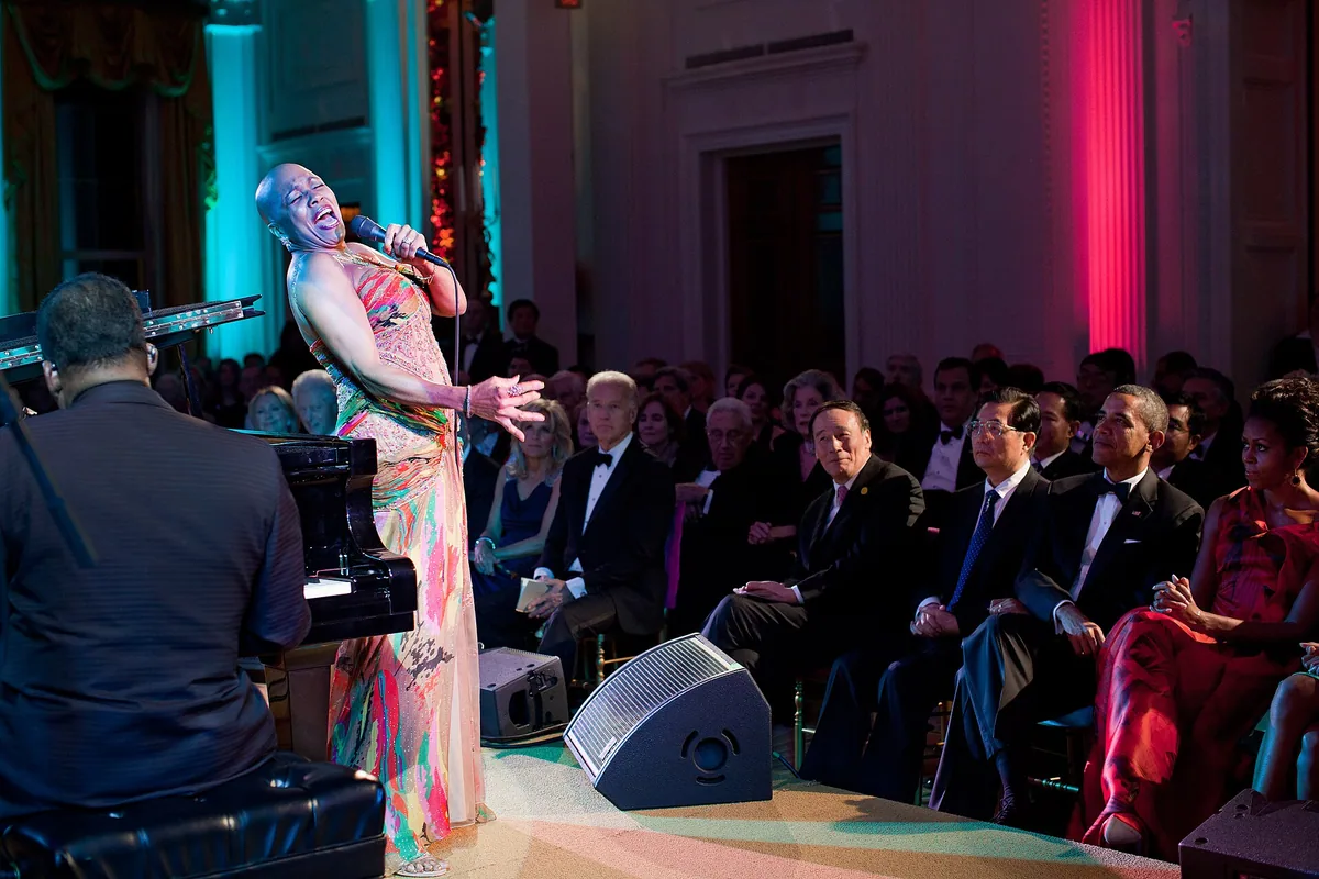 Dee Dee Bridgewater en concert à la Maison-Blanche en janvier 2011 ; archive, hors Tanjazz.