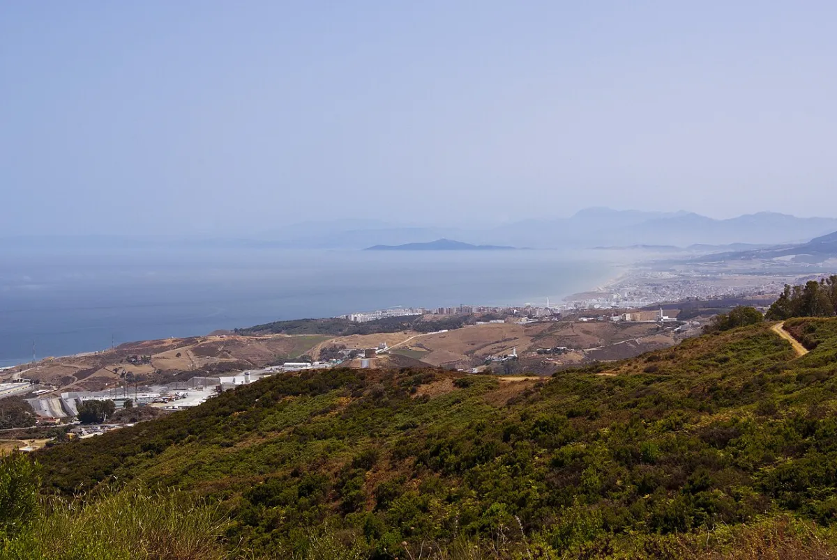 View of the border between Fnideq and Ceuta, territorial context for the border file.