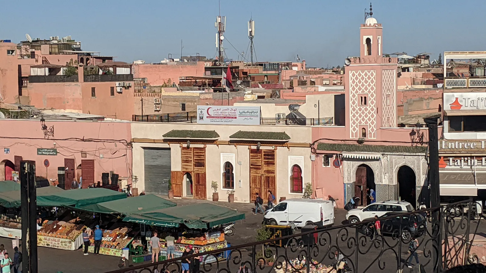 Jemaa el-Fna square in Marrakech, symbol of tourism demand and its real-estate impact.
